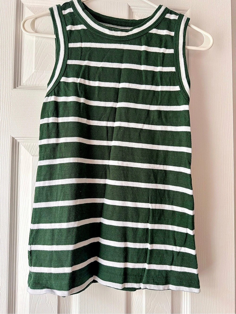 LOFT Striped Tank Top in Green & White Size XS Like New